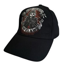 Sons of Anarchy Black Fitted Hat SAMCRO Reaper Cap Streetwear Bikercore